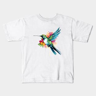 Watercolor Hummingbird Kids T-Shirt